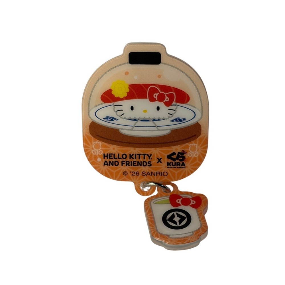 Kura Sushi x Hello Kitty Acrylic Reel Charm Keychain Rare